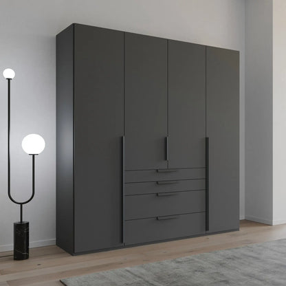 Shop the Rauch Frans 201cm 4 door wardrobe with exterior drawers, free delivery, optional room of choice delivery or assembly, and a 10-year guarantee.