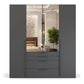 Frans 200cm Matt Graphite 4 Door Wardrobe with Drawers and Mirror 