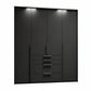 Frans 200cm Decor 4 Door Wardrobe with Drawers - Passepartout Frame - Led Light
