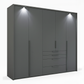 Frans 250cm Decor 5 Door Wardrobe With Drawers - Passepartout Frame - Led Light