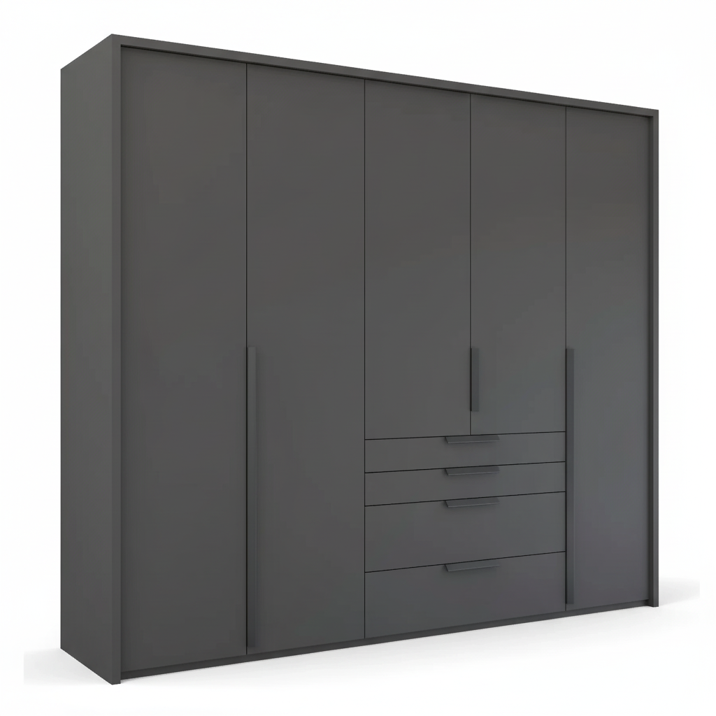 Frans 250cm Decor 5 Door Wardrobe With Drawers - Passepartout Frame