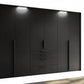 Frans 300cm Decor 6 Door Wardrobe With Drawers - Passepartout Frame - Led Light