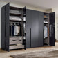Frans 300cm Decor 6 Door Large Wardrobe - Pendle Village Furniture
