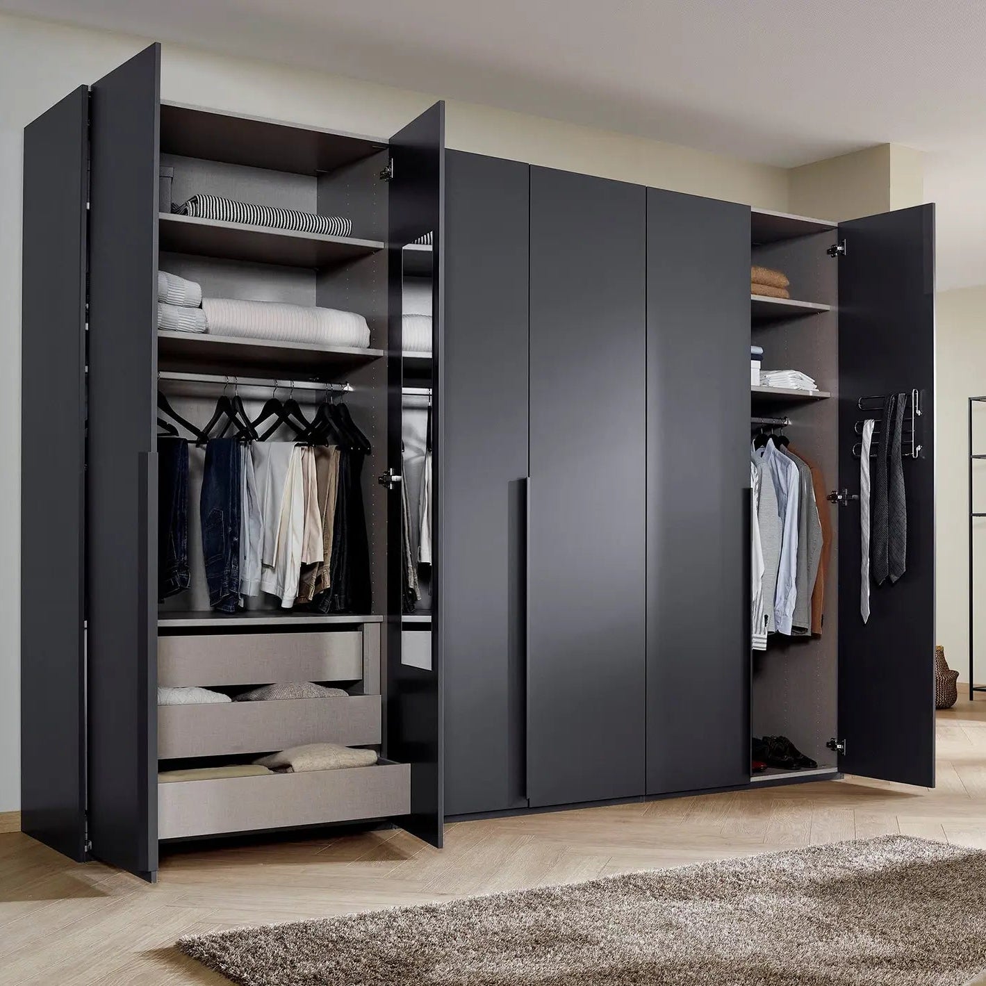 Frans 300cm Decor 6 Door Large Wardrobe - Pendle Village Furniture