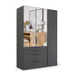 Frans 151cm Decor 3 Door Wardrobe With Drawers - Pendle Village Furniture