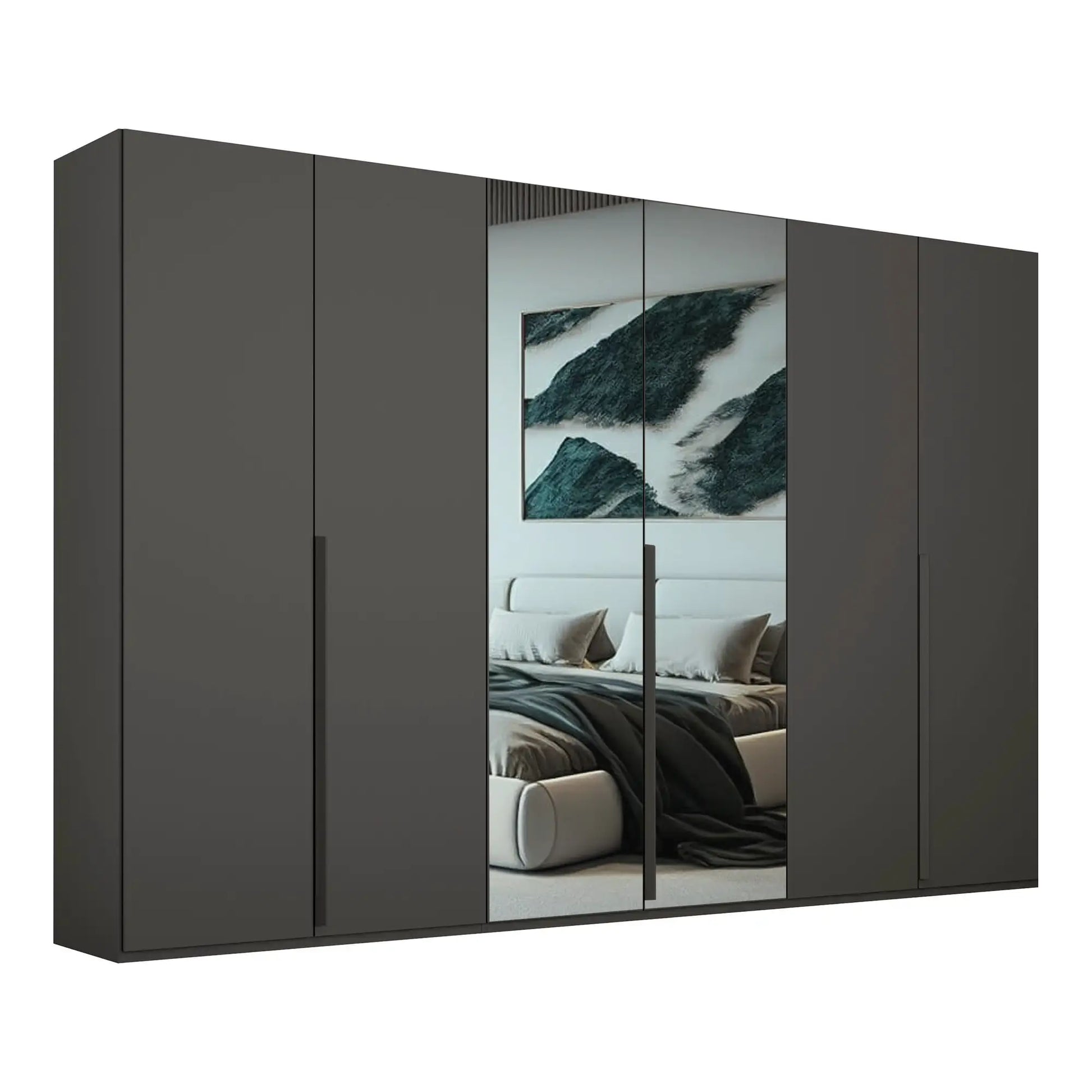 Frans 300cm Decor 6 Door Large Wardrobe - Pendle Village Furniture