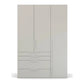 Frans 151cm Decor 3 Door Wardrobe With Drawers - Pendle Village Furniture
