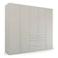 Frans 250cm Decor 5 Door Wardrobe With Drawers in Silk Grey