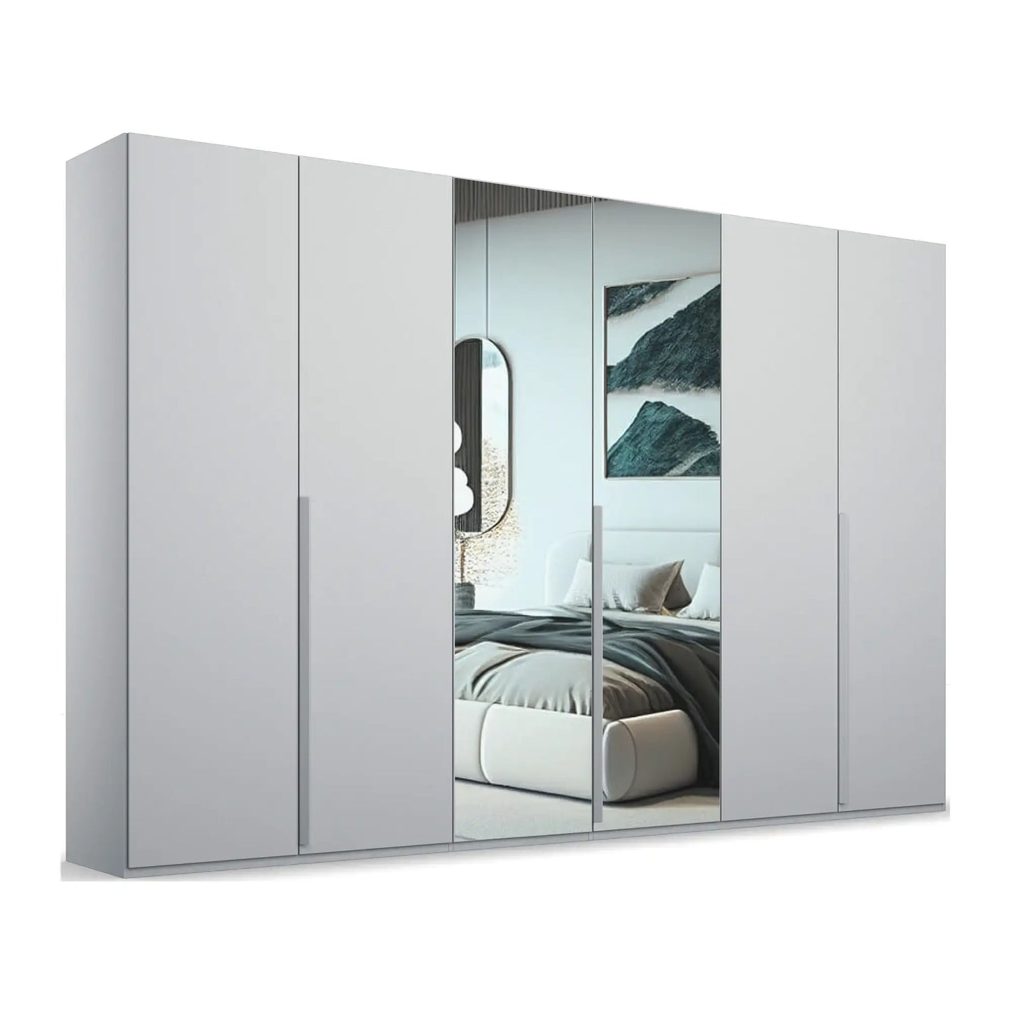 Frans 300cm Decor 6 Door Large Wardrobe - Pendle Village Furniture
