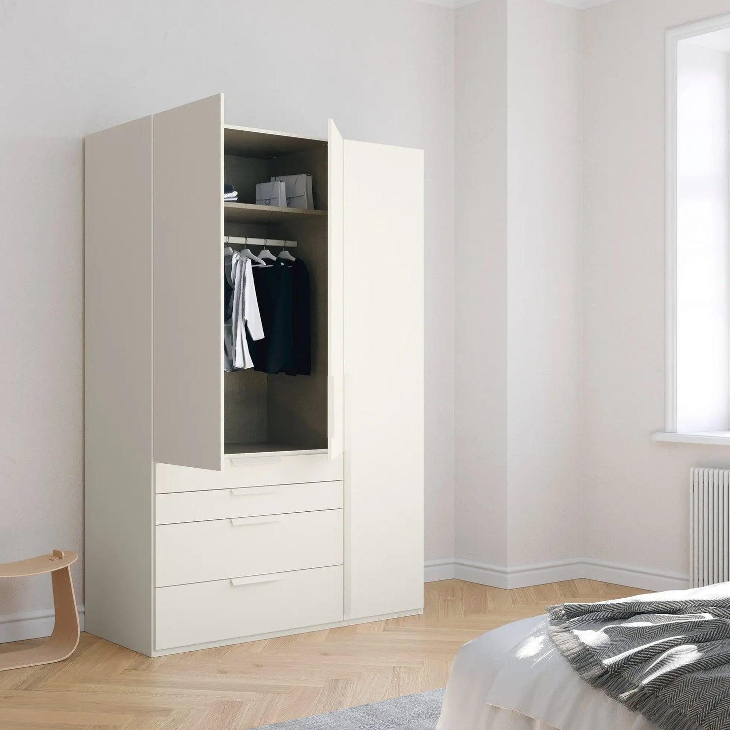 Frans 151cm Decor 3 Door Wardrobe With Drawers - Pendle Village Furniture