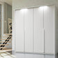 Frans 200cm Decor 4 Door Hinged Wardrobe in White - Passepartout Frame with Lights