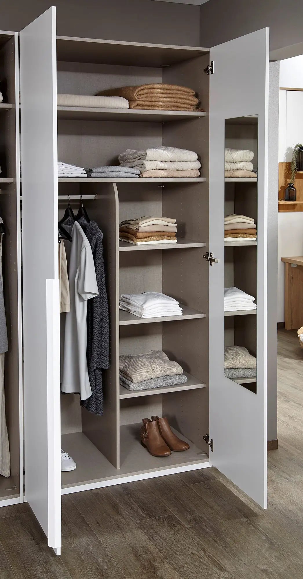 Rauch Kacey Pure Silk Grey 6 Door Large Wardrobe - Premium Interior 