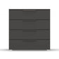 Rauch Frans 4 Drawer Decor Wide Chest - 80CM - in Graphite - Front view