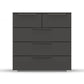 Rauch Frans 5 Drawer Decor Wide Chest - 80CM - In Graphite - Front view