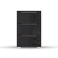 Rauch Frans 3 Drawer Glass Beside Table in Graphite - Front view