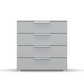 Rauch Frans 4 Drawer Decor Wide Chest - 80CM - in Silk Grey - Front view
