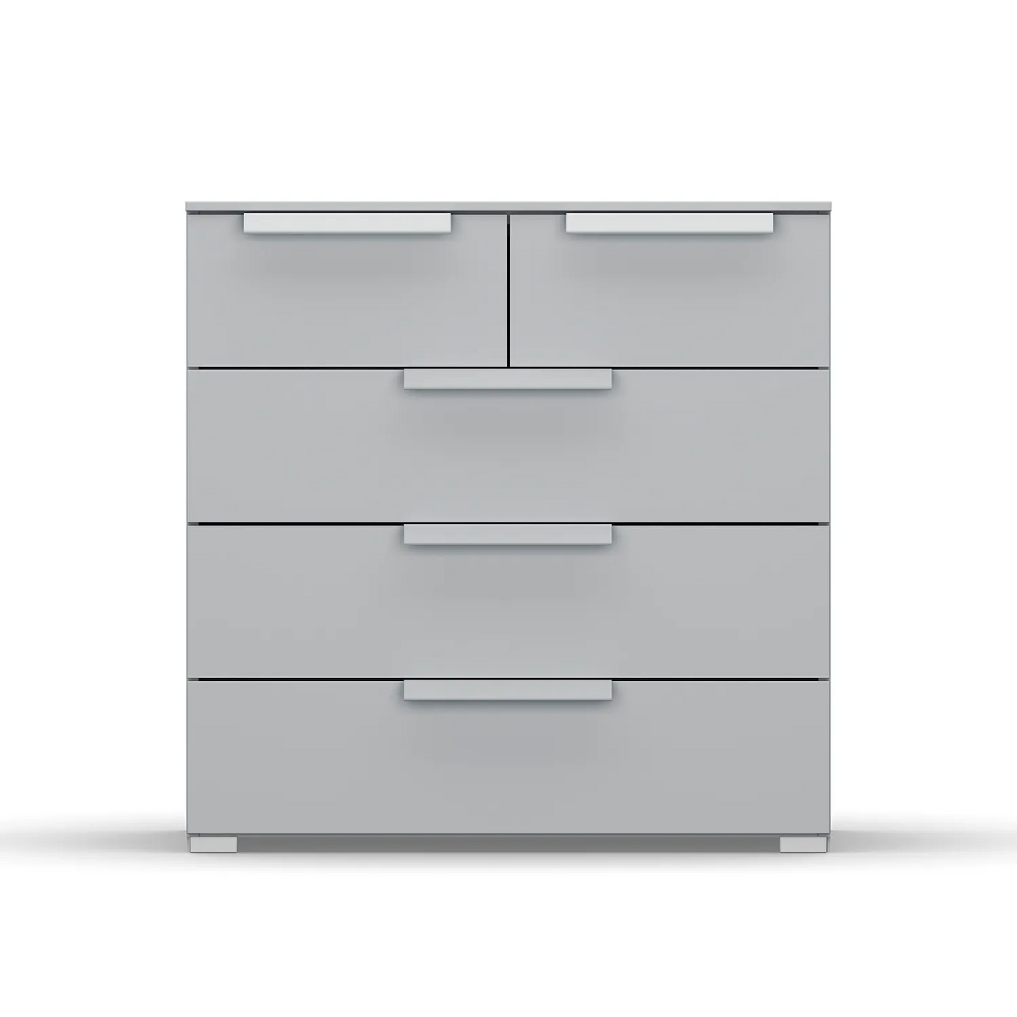 Rauch Frans 5 Drawer Decor Wide Chest - 80CM - In Silk Grey - Front view