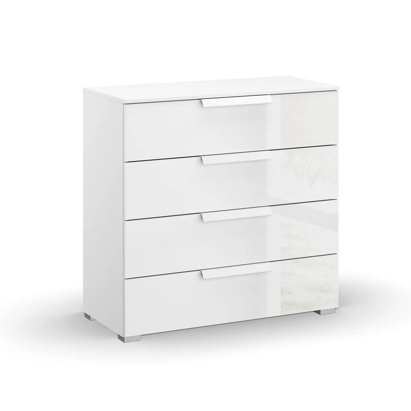 Rauch Frans 4 Drawer Glass Wide Chest - 80CM - in White