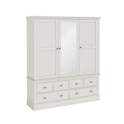 Bordeaux Triple Wardrobe with Mirror & 6 Drawers