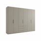 Halver Pebble Grey 6 Door Wardrobe with Drawers (W300cm)