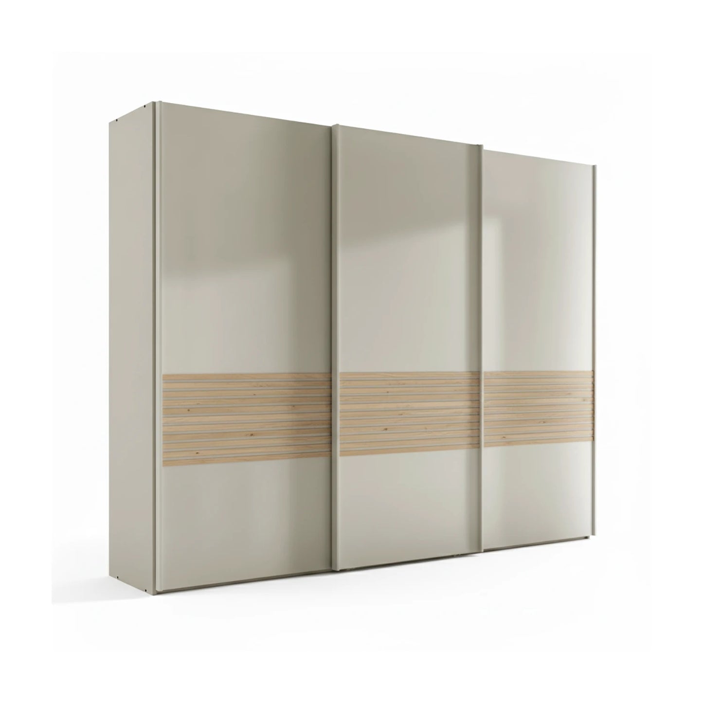 Genova Kontrast 3-Door Sliding Wardrobe in Champagne with contrasting panel design