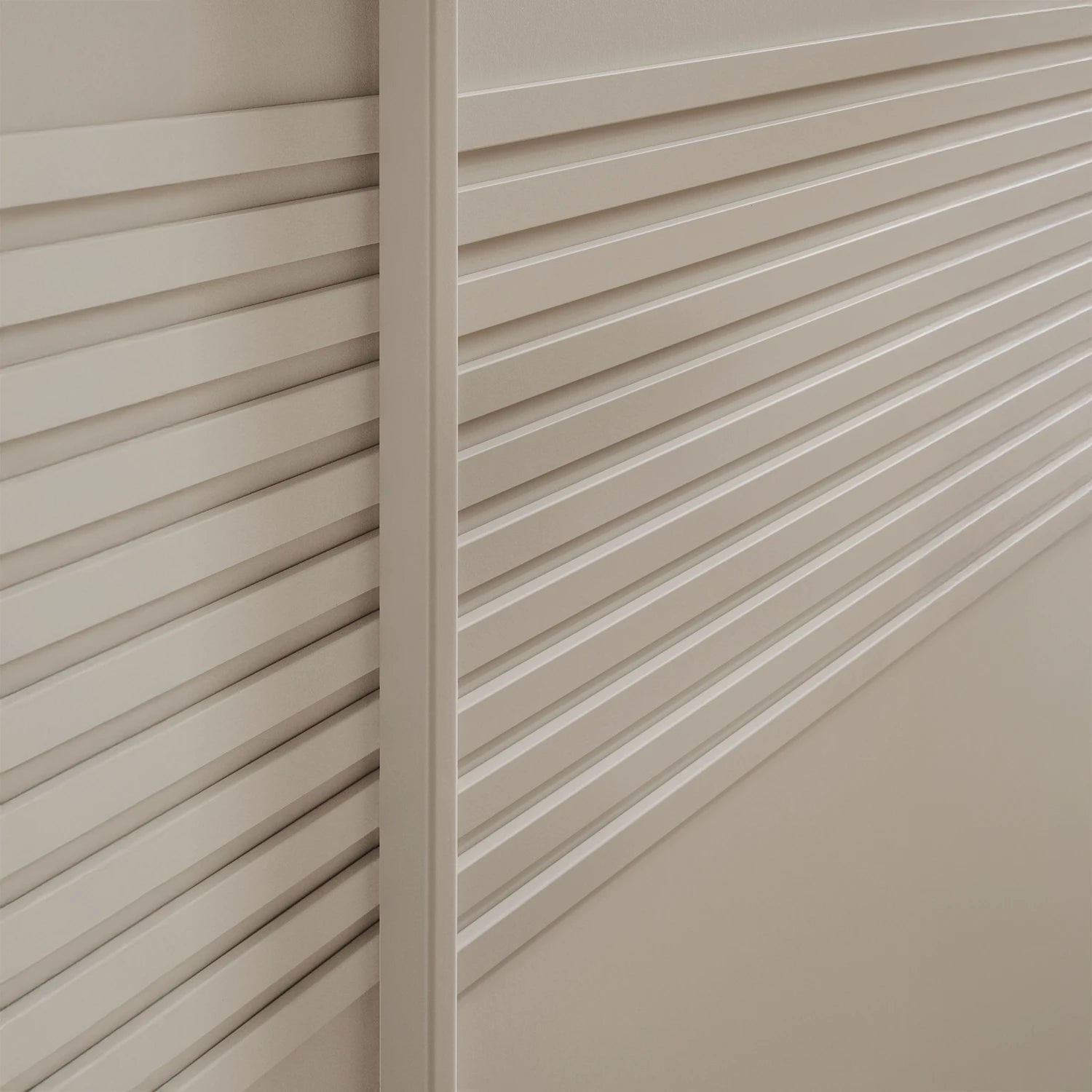 Sleek Genova Kontrast wardrobe in champagne with minimalist three-door layout