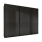 Black wardrobe with sliding doors on a white background