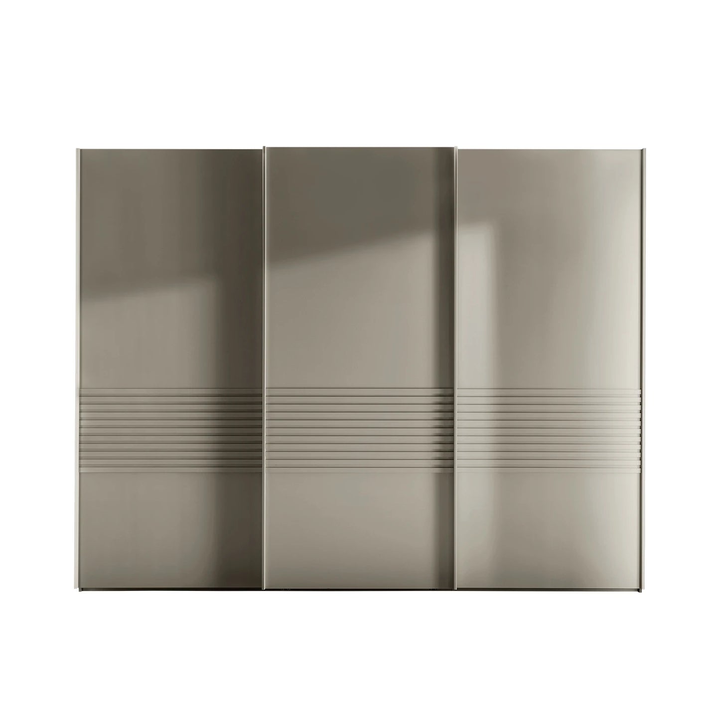 Modern Genova Kontrast 3-door wardrobe in pebble grey finish with sleek accents