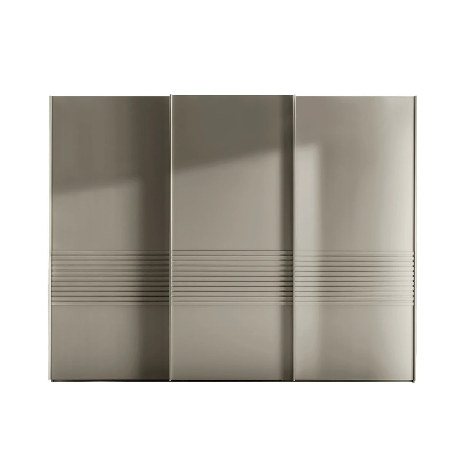 Modern Genova Kontrast 3-door wardrobe in pebble grey finish with sleek accents