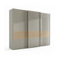 Genova Kontrast 3-Door Sliding Wardrobe in Pebble Grey with contrasting detail panels