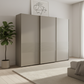 Genova Kontrast 3-Door Sliding Wardrobe in Pebble Grey
