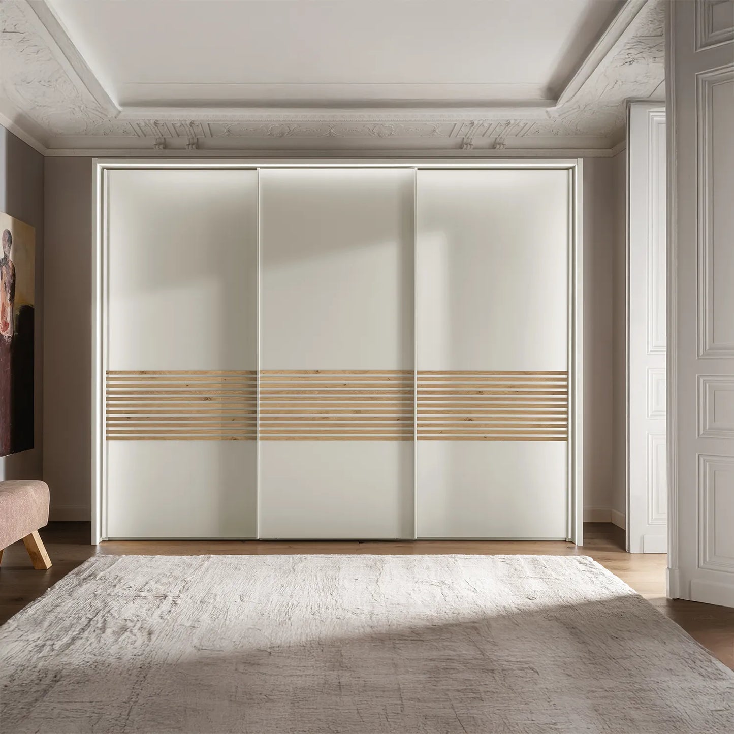 White Wiemann Genova sliding wardrobe featuring three smooth-glide doors