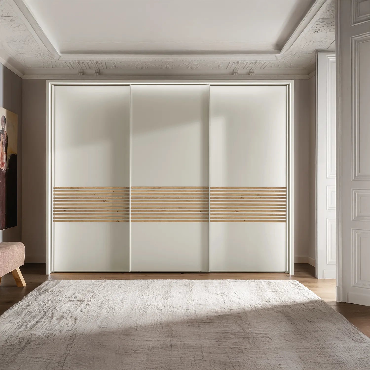 White Wiemann Genova sliding wardrobe featuring three smooth-glide doors