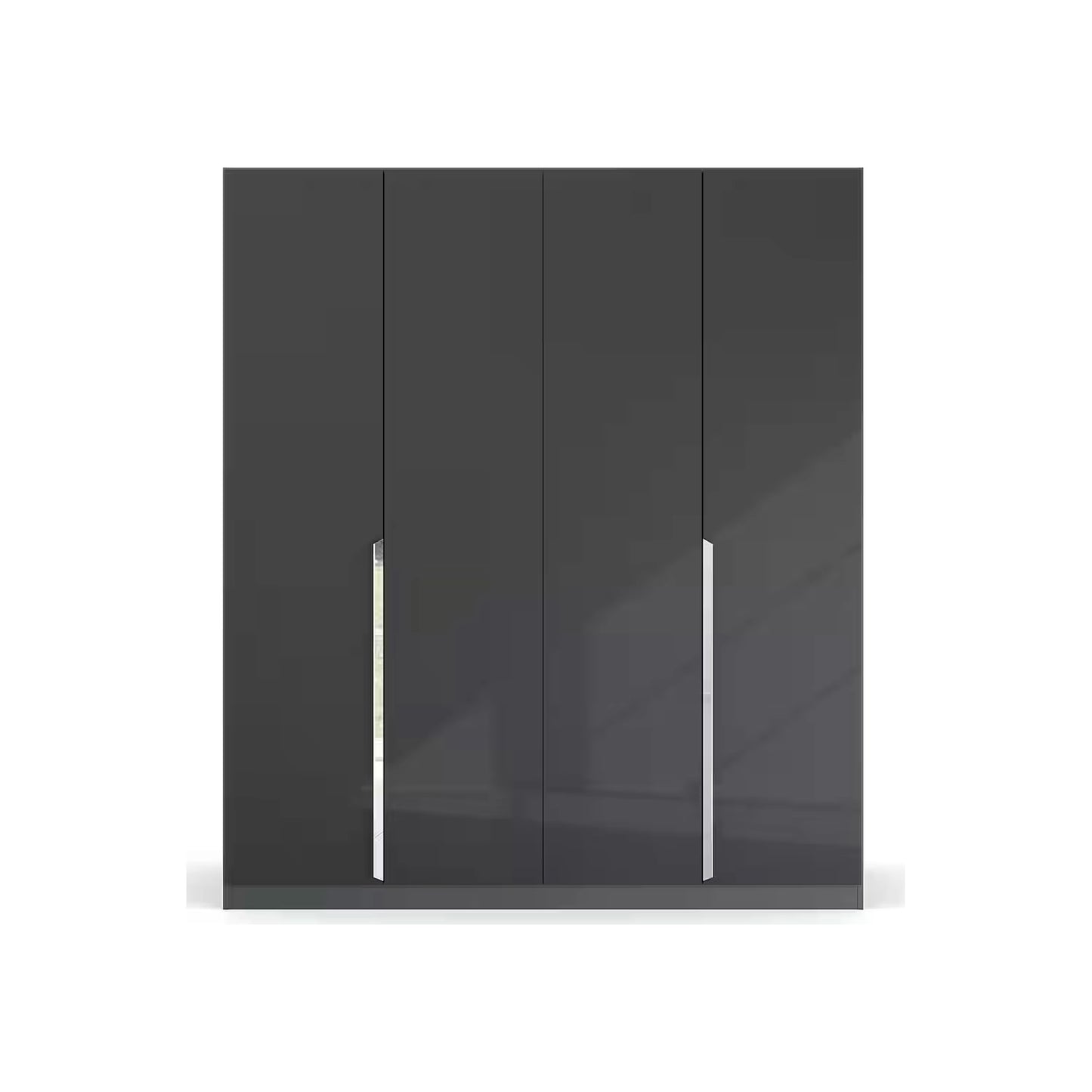 Rauch Glamour 4 Door High Gloss Effect Grey Wardrobe - W181 CM - Front Closeup View