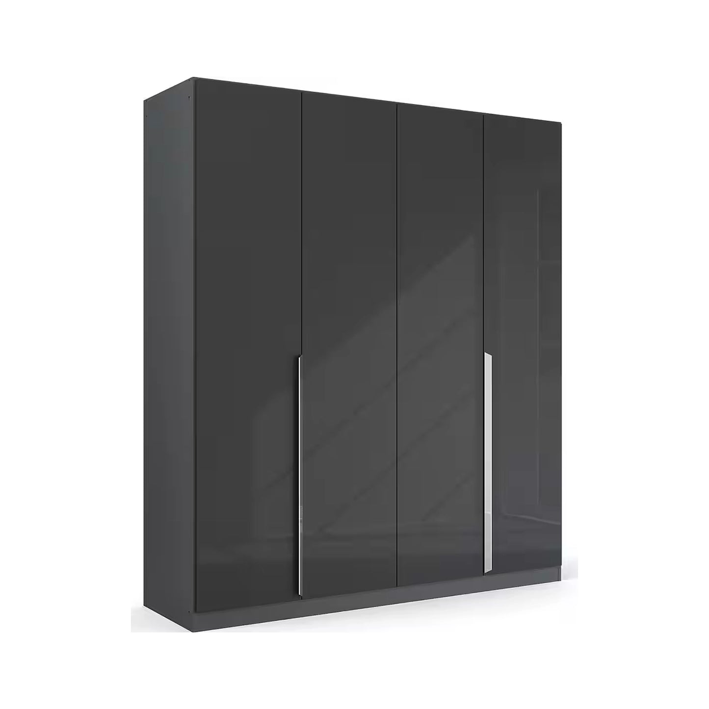 Rauch Glamour 4 Door High Gloss Effect Grey Wardrobe - W181 CM