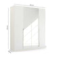 Rauch Glamour 4 Door White High Gloss Wardrobe with Mirror - W181 CM - Dimensions