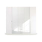 Rauch Glamour 5 Door White High Gloss Wardrobe with Mirror - W226 CM