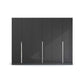 Rauch Glamour 6 Door High Gloss Effect Grey Wardrobe - W271 CM - Front Closeup View