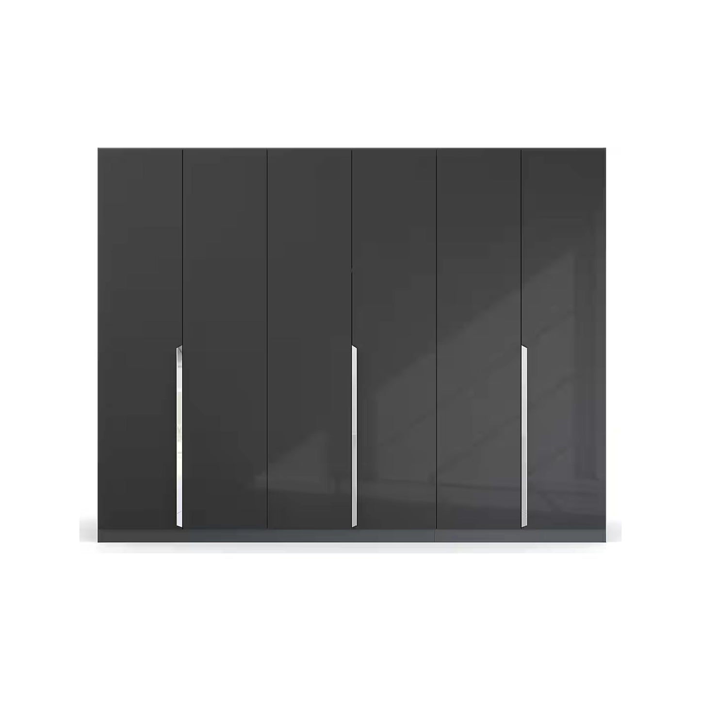 Rauch Glamour 6 Door High Gloss Effect Grey Wardrobe - W271 CM - Front Closeup View