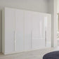 Rauch Glamour 6 Door White High Gloss Wardrobe - W271 CM - Styled in a Bedroom