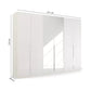 Rauch Glamour 6 Door White High Gloss Wardrobe with Mirror - W271 CM - Dimensions