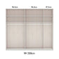 Wiemann 250cm Closet with sliding doors and dimensions labeled on a white background