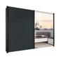 Halver Graphite 2 Door Sliding Wardrobe  with Mirror width 200cm,250cm & 300cm