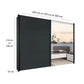Halver Graphite 2 Door Sliding Wardrobe  with Mirror - Dimensions