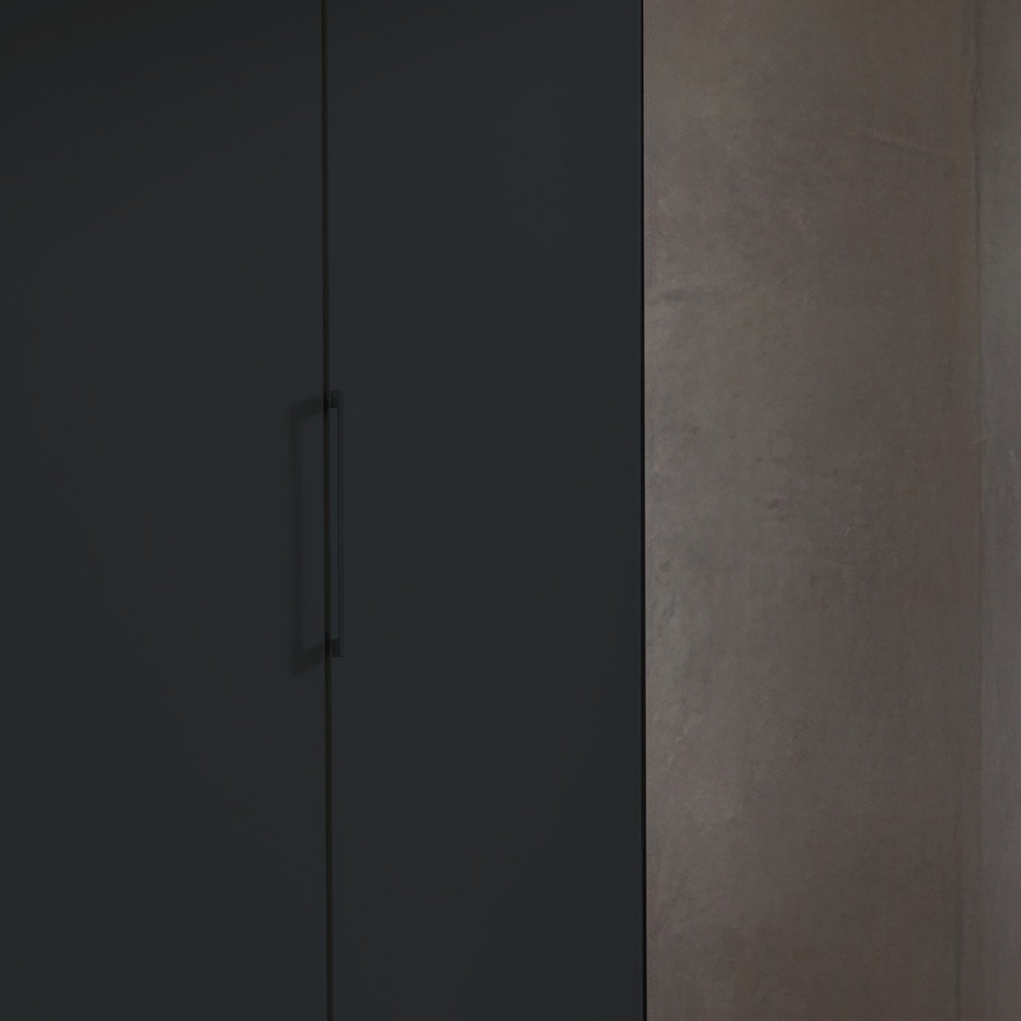 Halver Graphite 4 Door Hinged Wardrobe (W200cm) - Closeup View with Handle