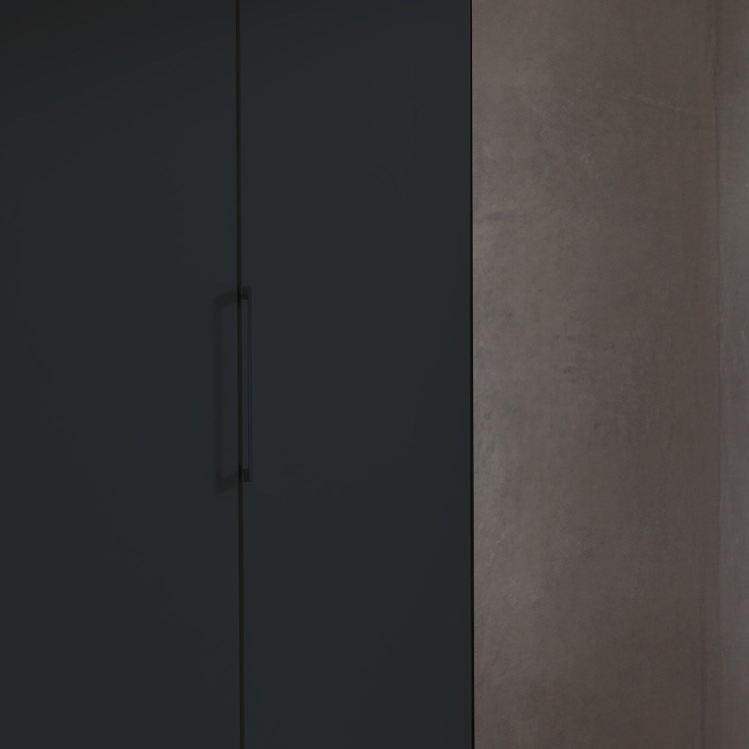 Halver Graphite 4 Door Hinged Wardrobe (W200cm) - Closeup View with Handle