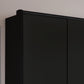 Halver Graphite 4 Door Wardrobe with Drawers (W200cm) - Closeup Side View