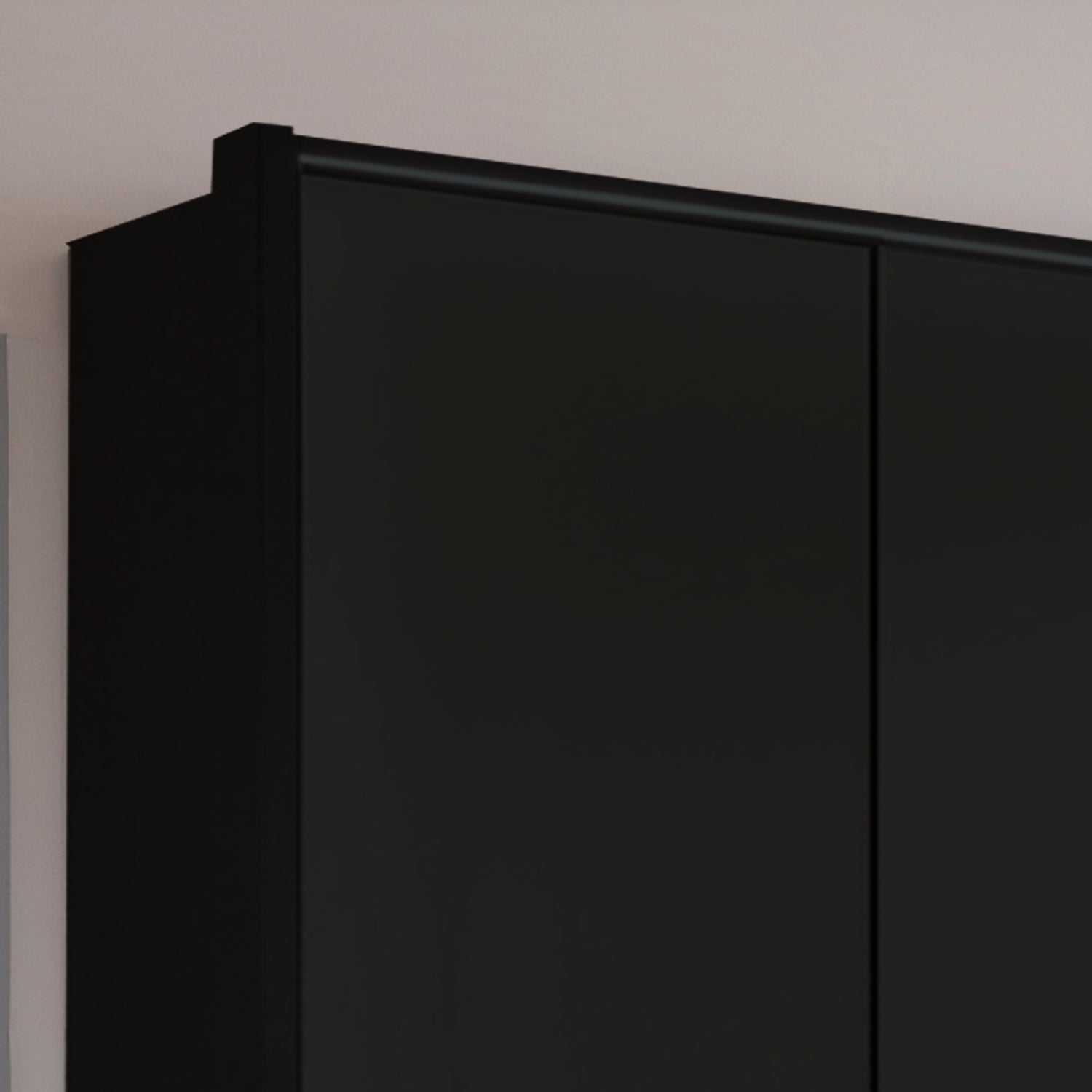 Halver Graphite 4 Door Wardrobe with Drawers (W200cm) - Closeup Side View