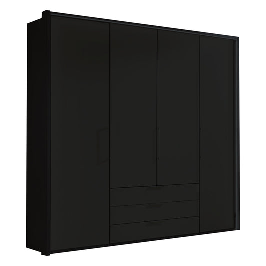 Halver Graphite 4 Door Wardrobe with Drawers (W200cm)
