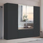 Halver Graphite 4 Door Wardrobe with Drawers (W200cm) With Mirror Styled in Bedroom